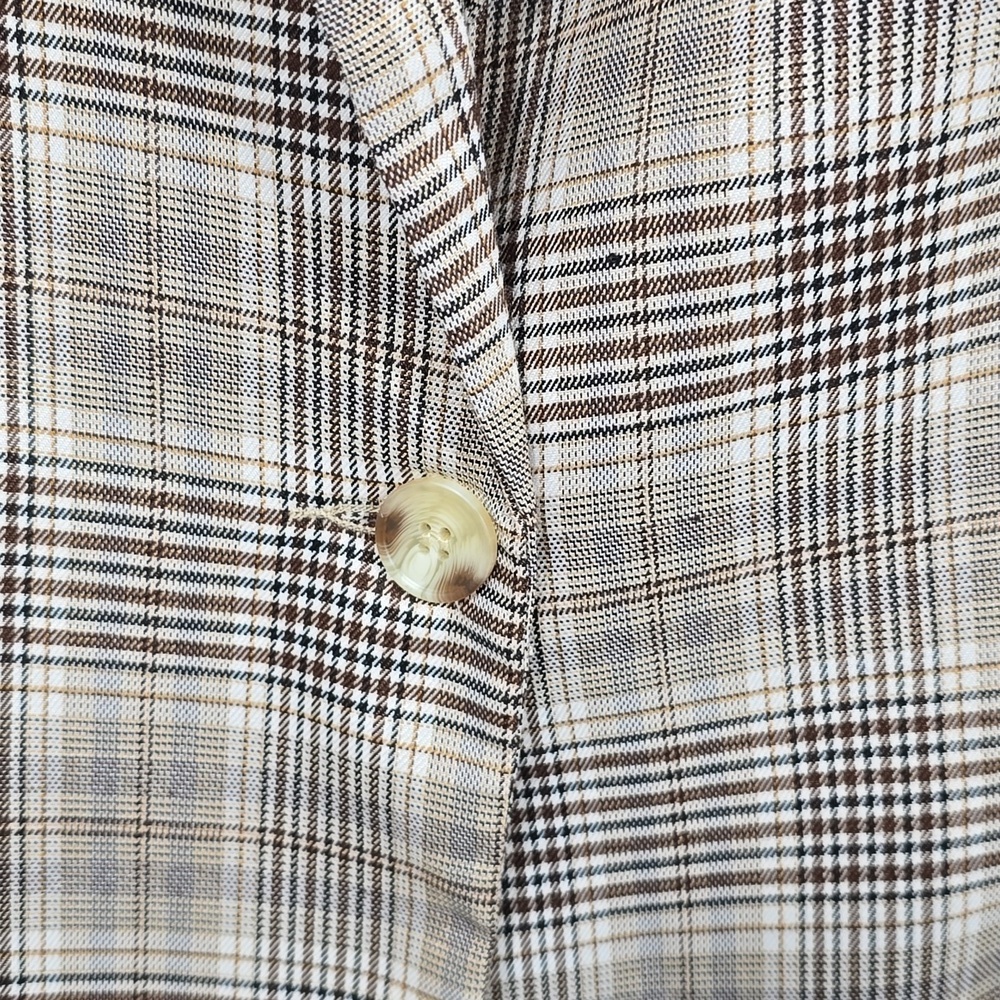 New Unbranded Brown Plaid Blazer Jacket - Size XXL - Picture 11 of 17